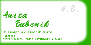 anita bubenik business card